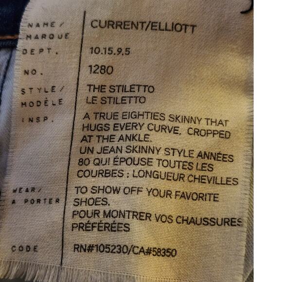 Current Elliott Jeans Women's Sz 30" Skinny Ankle Denim Distressed The Stiletto - Picture 9 of 10